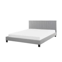 Beliani-POITIERS -Tweepersoonsbed-Lichtgrijs-160 X 200 Cm-Polyester