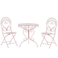 Beliani - ALBINIA - Bistroset Voor 2 - Roze - Metaal