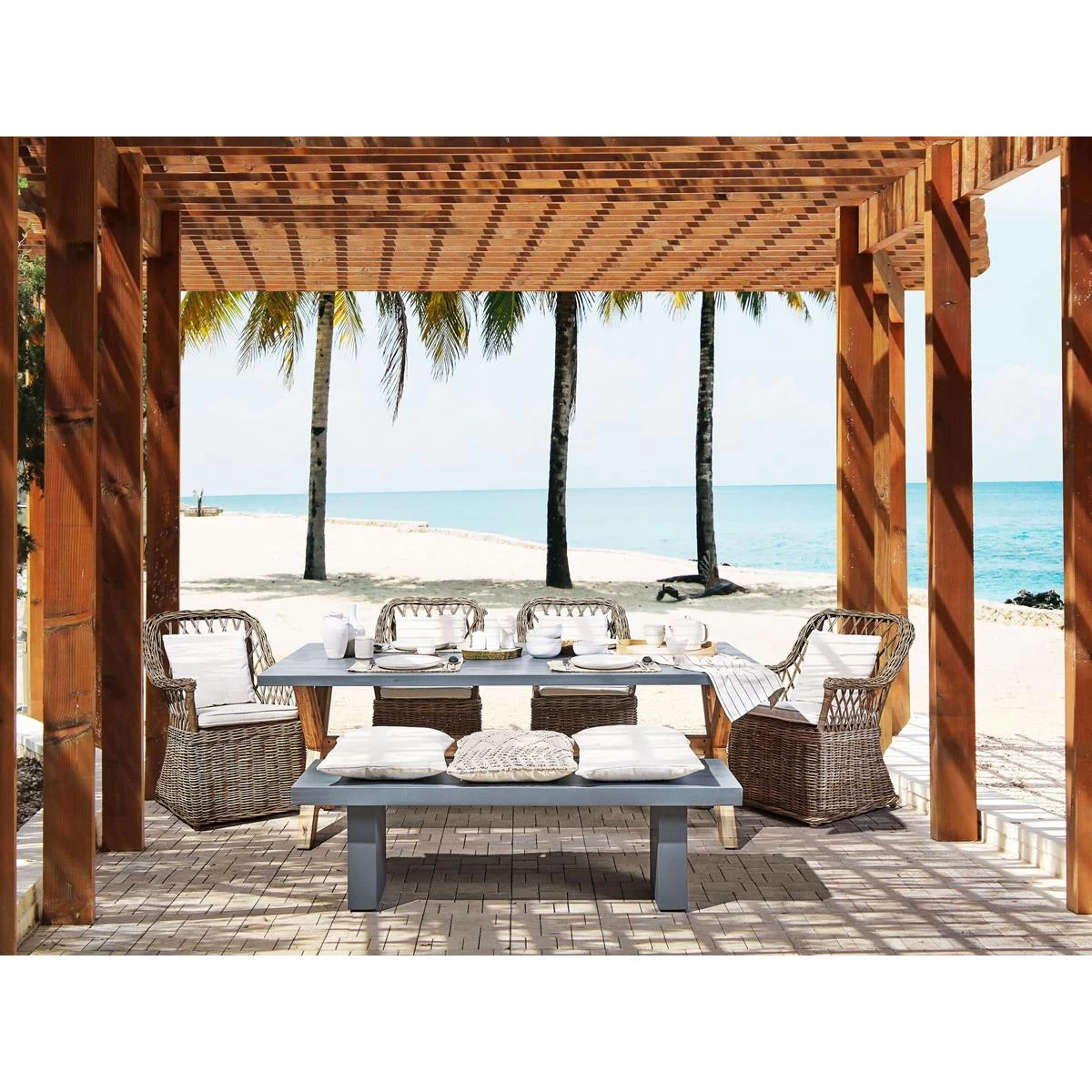 Beliani - MAROS - Tuinstoel - Natuurlijk - Rotan - Afbeelding 2