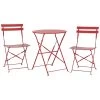 Beliani - FIORI - Bistroset Voor 2 - Rood - Staal