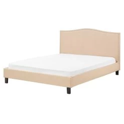 Beliani-MONTPELLIER -Tweepersoonsbed-Beige-160 X 200 Cm-Polyester
