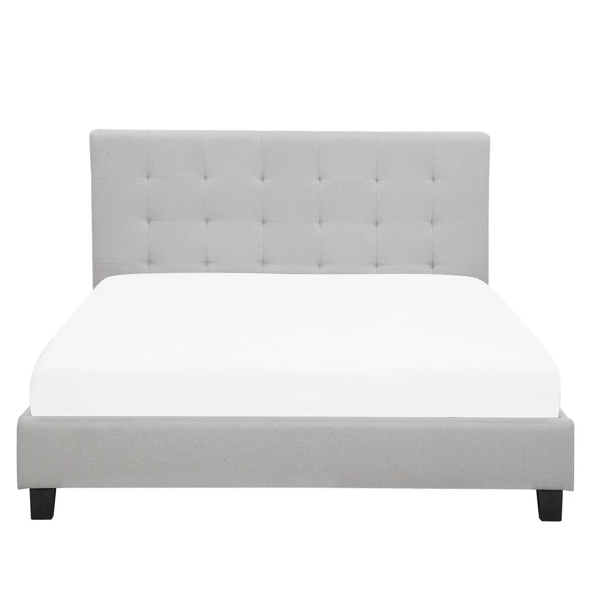 Beliani-ROCHELLE -Tweepersoonsbed-Lichtgrijs-160 X 200 Cm-Polyester - Afbeelding 3