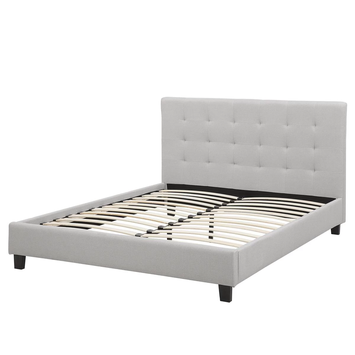 Beliani-ROCHELLE -Tweepersoonsbed-Lichtgrijs-160 X 200 Cm-Polyester - Afbeelding 5