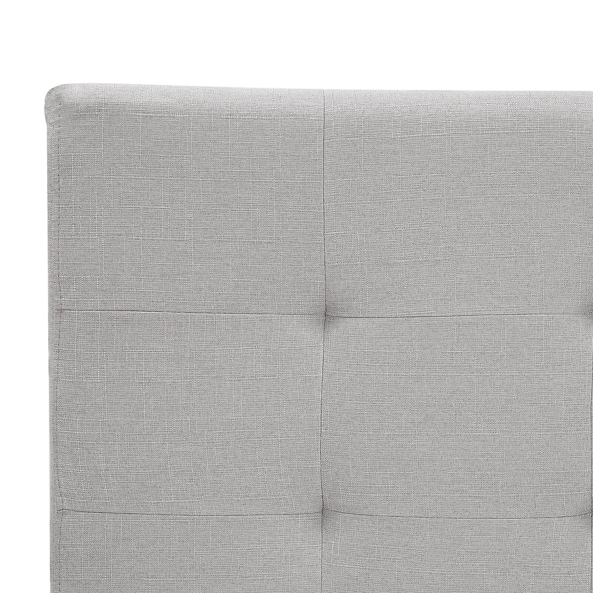 Beliani-ROCHELLE -Tweepersoonsbed-Lichtgrijs-160 X 200 Cm-Polyester - Afbeelding 7
