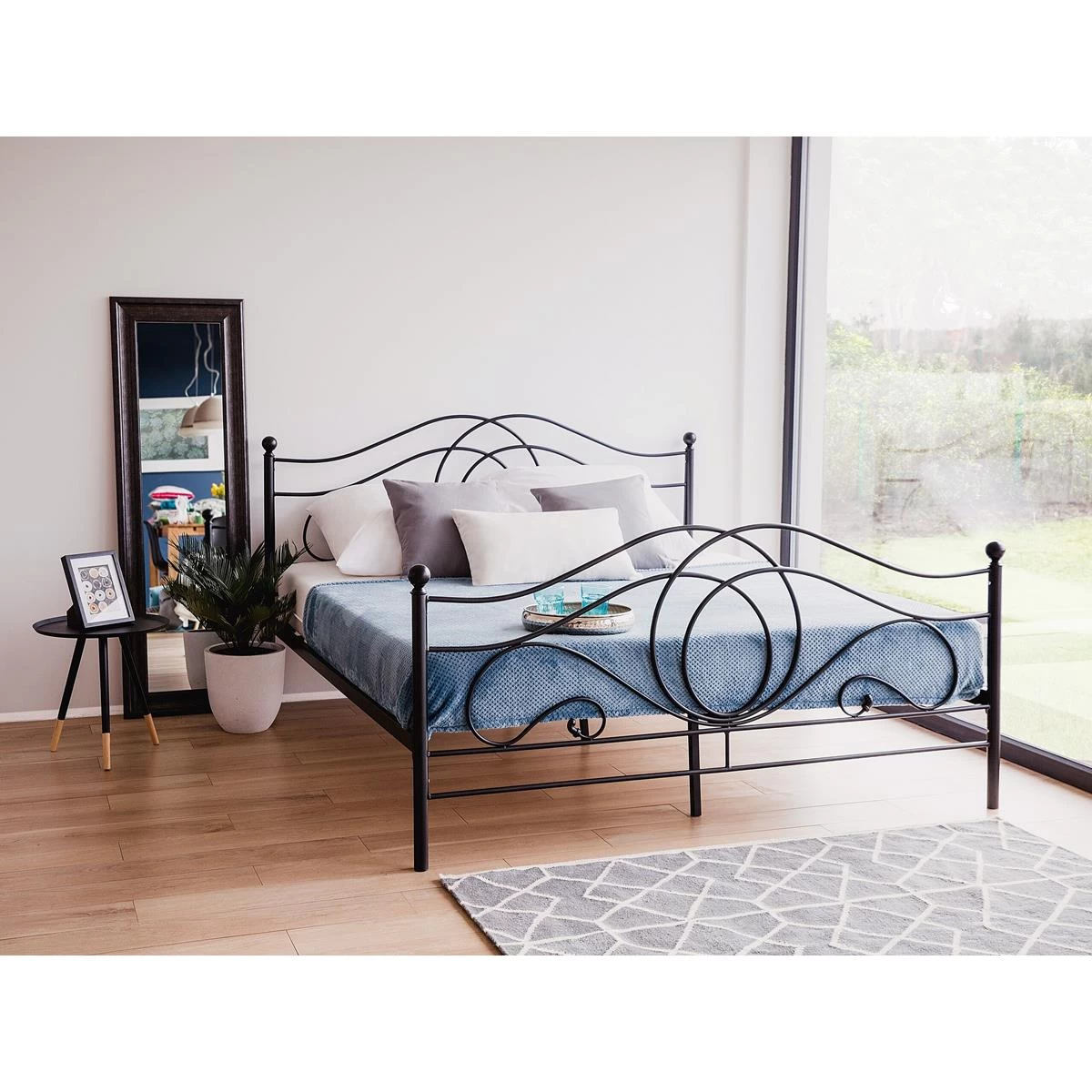 Beliani - LYRA - Tweepersoonsbed - Zwart - 180 X 200 Cm - Metaal - Afbeelding 2