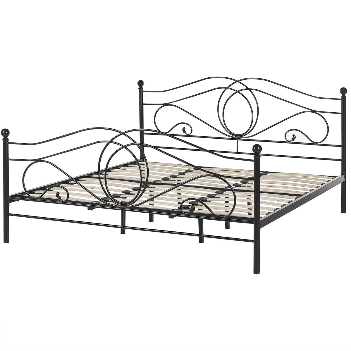 Beliani - LYRA - Tweepersoonsbed - Zwart - 180 X 200 Cm - Metaal - Afbeelding 3