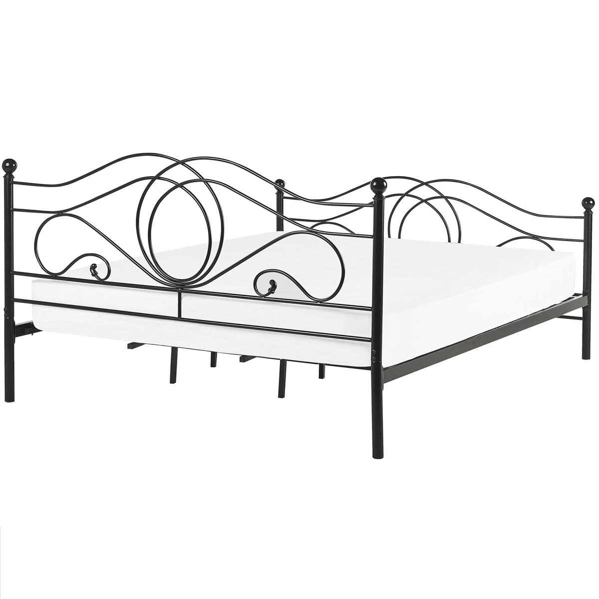 Beliani - LYRA - Tweepersoonsbed - Zwart - 180 X 200 Cm - Metaal - Afbeelding 5