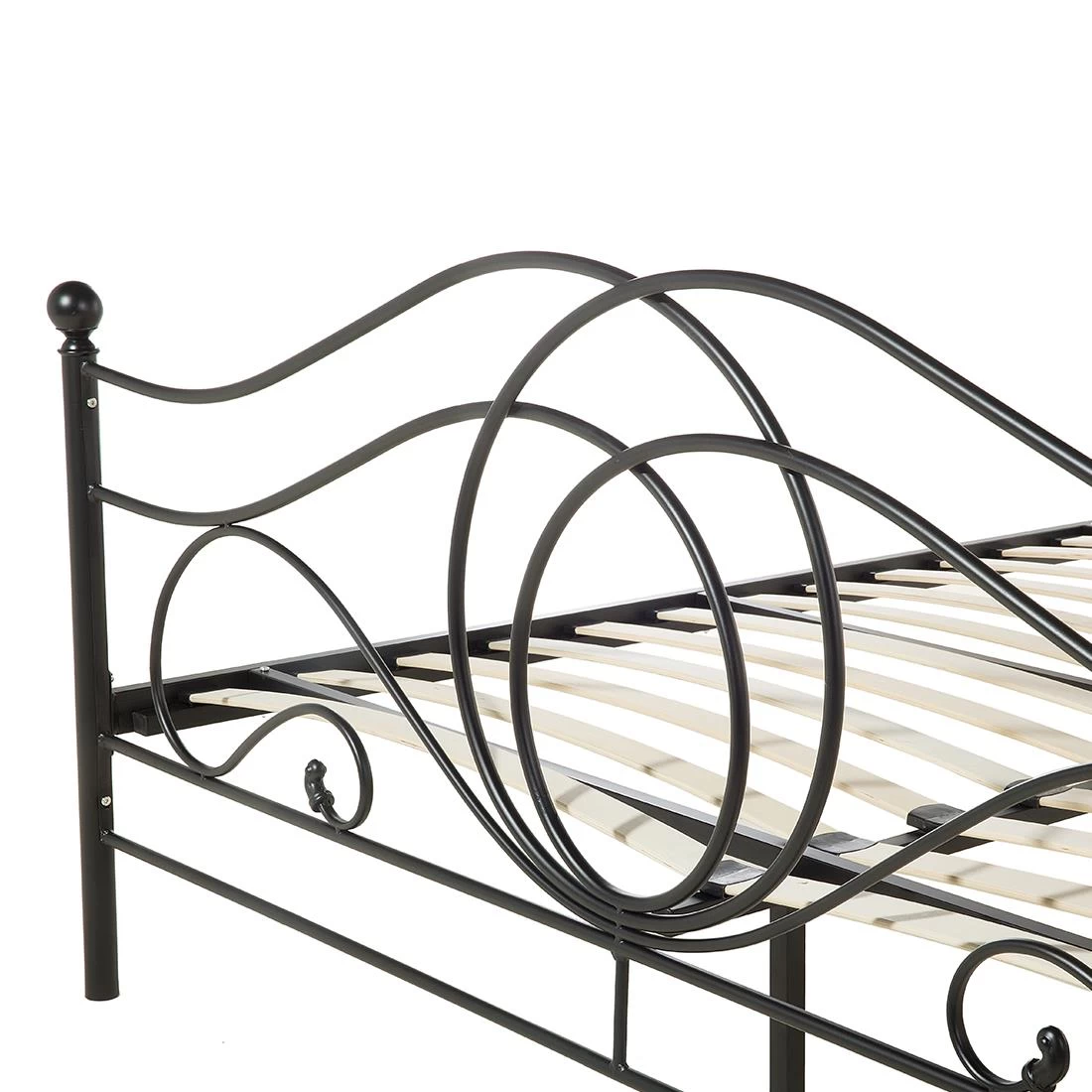 Beliani - LYRA - Tweepersoonsbed - Zwart - 180 X 200 Cm - Metaal - Afbeelding 10