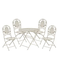 Beliani - BIVIO - Tuinset Voor 4 - Wit - IJzer