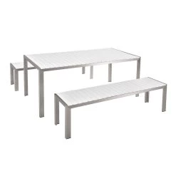 Beliani - NARDO - Tuinset Voor 6 - Wit - Kunsthout