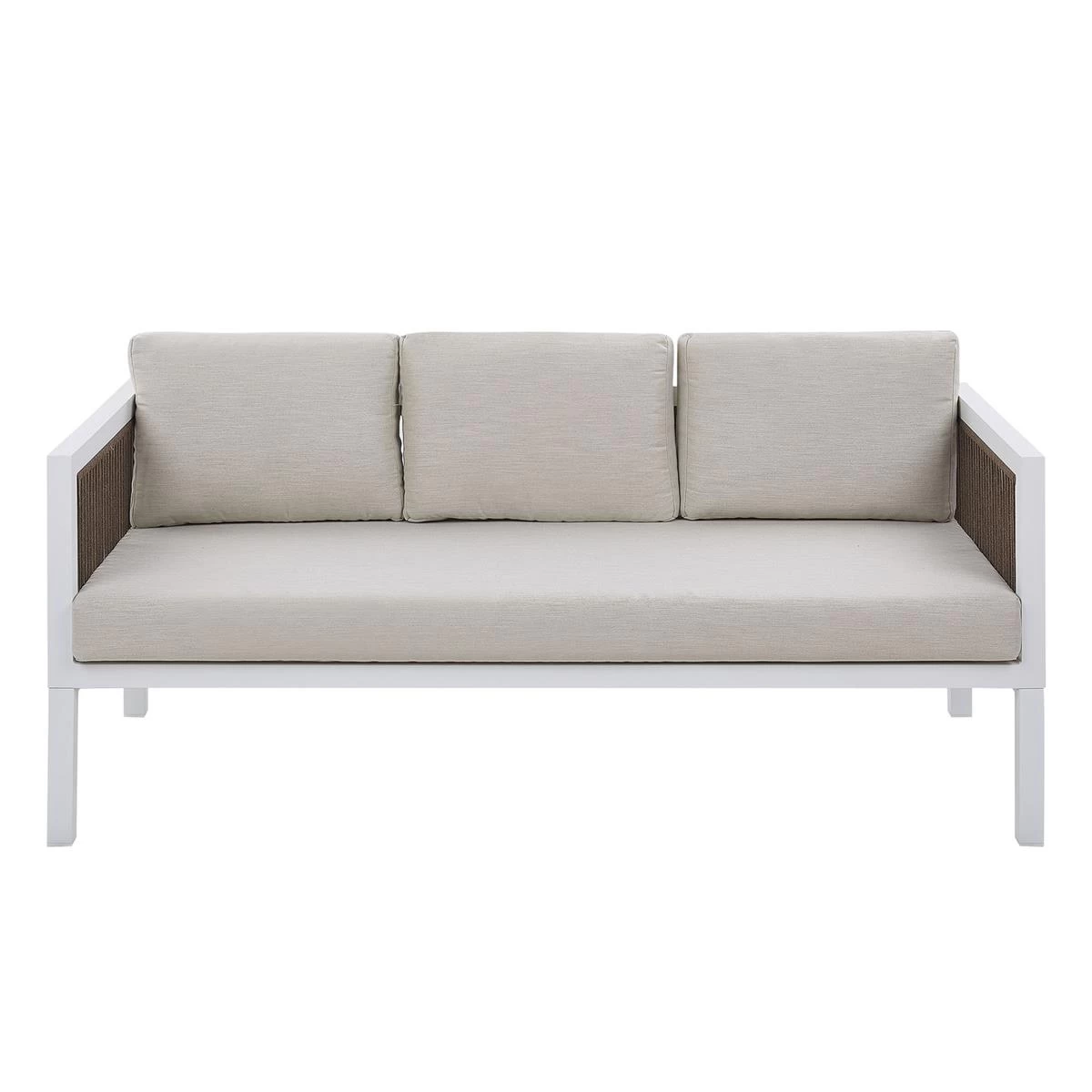 Beliani - BORELLO - Loungeset Voor 5 - Wit - Aluminium - Afbeelding 6