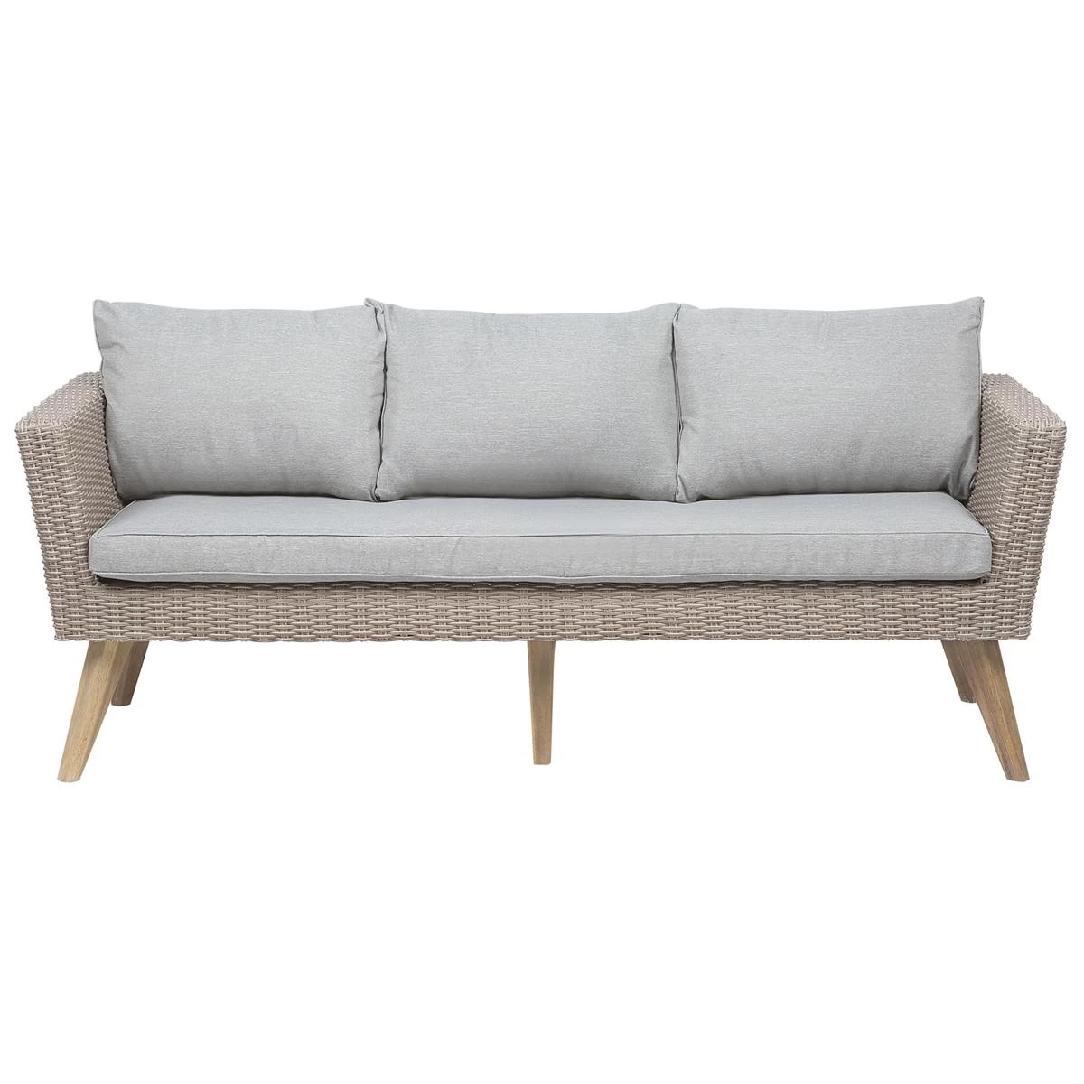 Beliani - VITTORIA - Loungeset Voor 5 - Natuurlijk - PE Rotan - Afbeelding 4