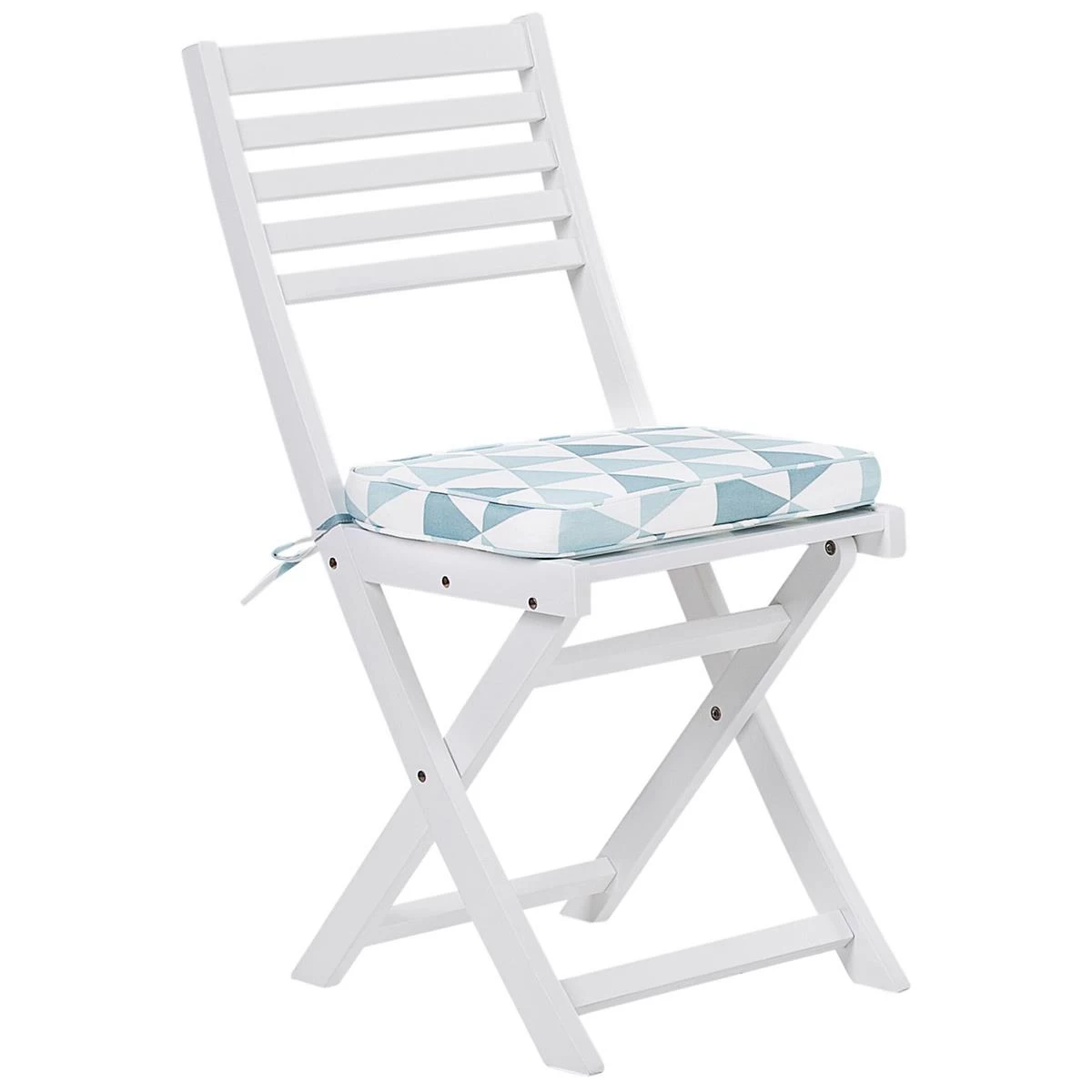 Beliani - FIJI - Bistroset Voor 2 - Wit |Blauw - Acaciahout - Afbeelding 7