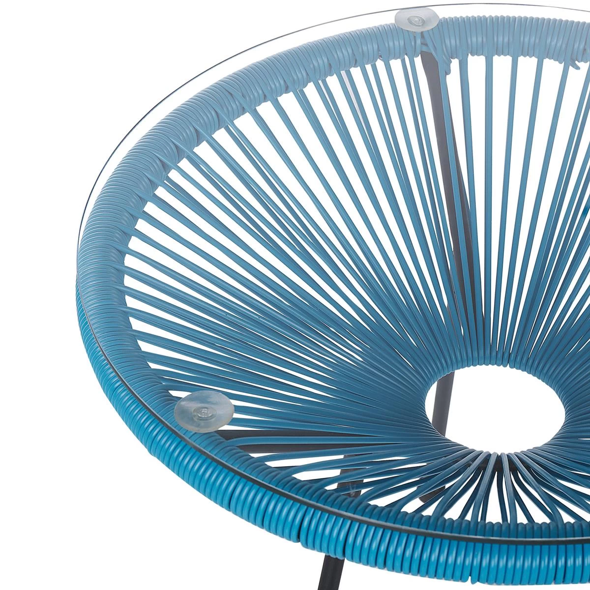 Beliani - ACAPULCO - Bistroset Voor 2 - Blauw - PE Rotan - Afbeelding 4