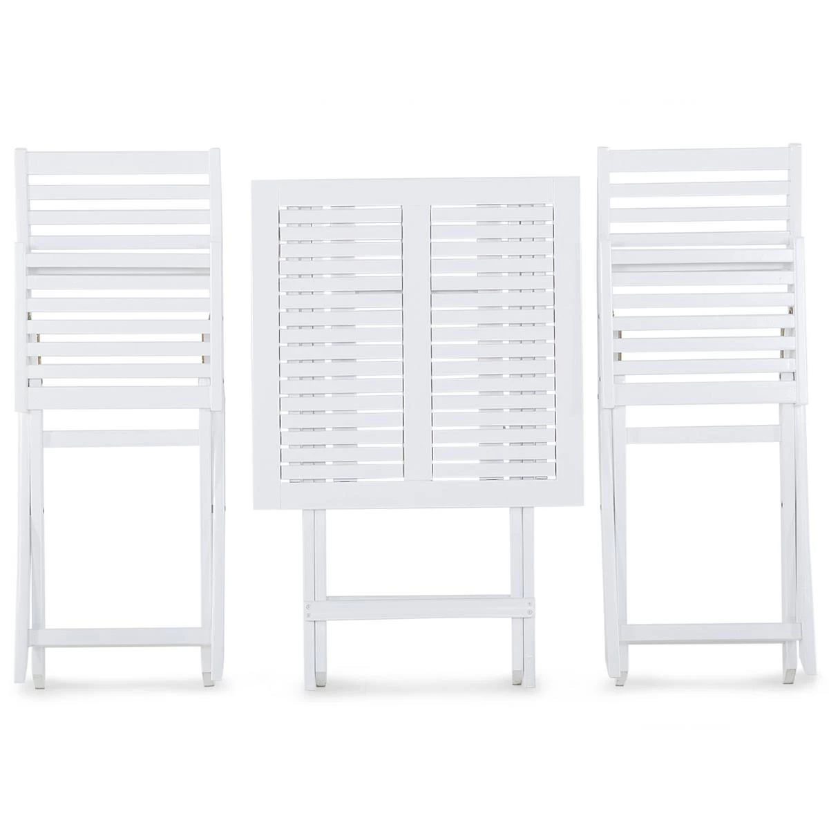 Beliani - FIJI - Bistroset Voor 2 - Wit |Blauw - Acaciahout - Afbeelding 3