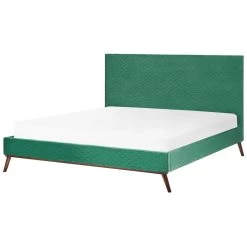 Beliani - BAYONNE - Tweepersoonsbed - Groen - 180 X 200 Cm - Fluweel