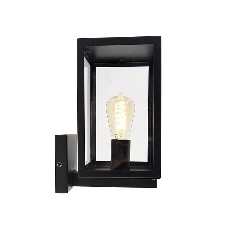 QAZQA Moderne Buiten Wandlamp Zwart Met Glas 30 Cm - Rotterdam - Afbeelding 11