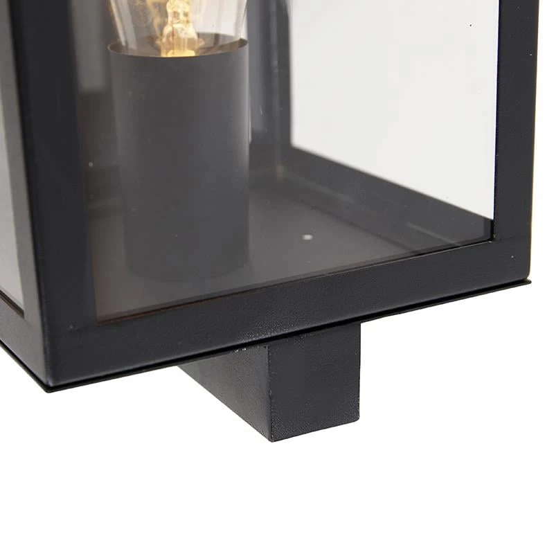 QAZQA Moderne Buiten Wandlamp Zwart Met Glas 30 Cm - Rotterdam - Afbeelding 9