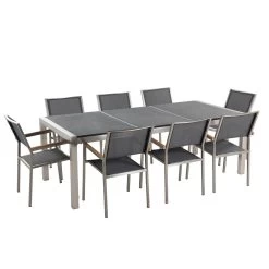 Beliani - GROSSETO - Tuinset Voor 8 - Donkergrijs - Graniet