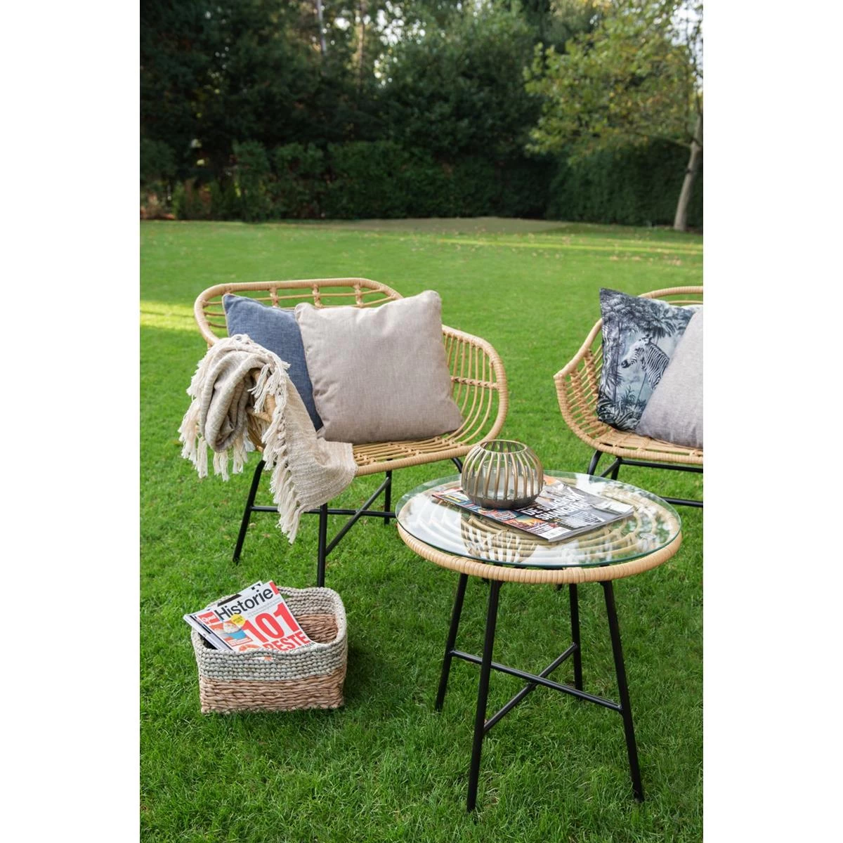 Clayre & Eef Windlicht Ø 15x10 Cm Goudkleurig Metaal Glas Rond - Afbeelding 2