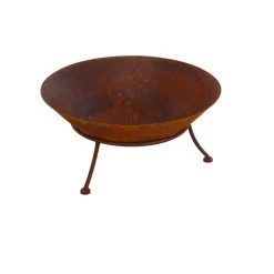 Koopman Cortenstaal Vuurschaal Met Driepoot Standaard 47cm Bruin