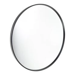 Fragix Boston Wandspiegel Rond - Zwart - Metaal - Ø75cm - Industrieel