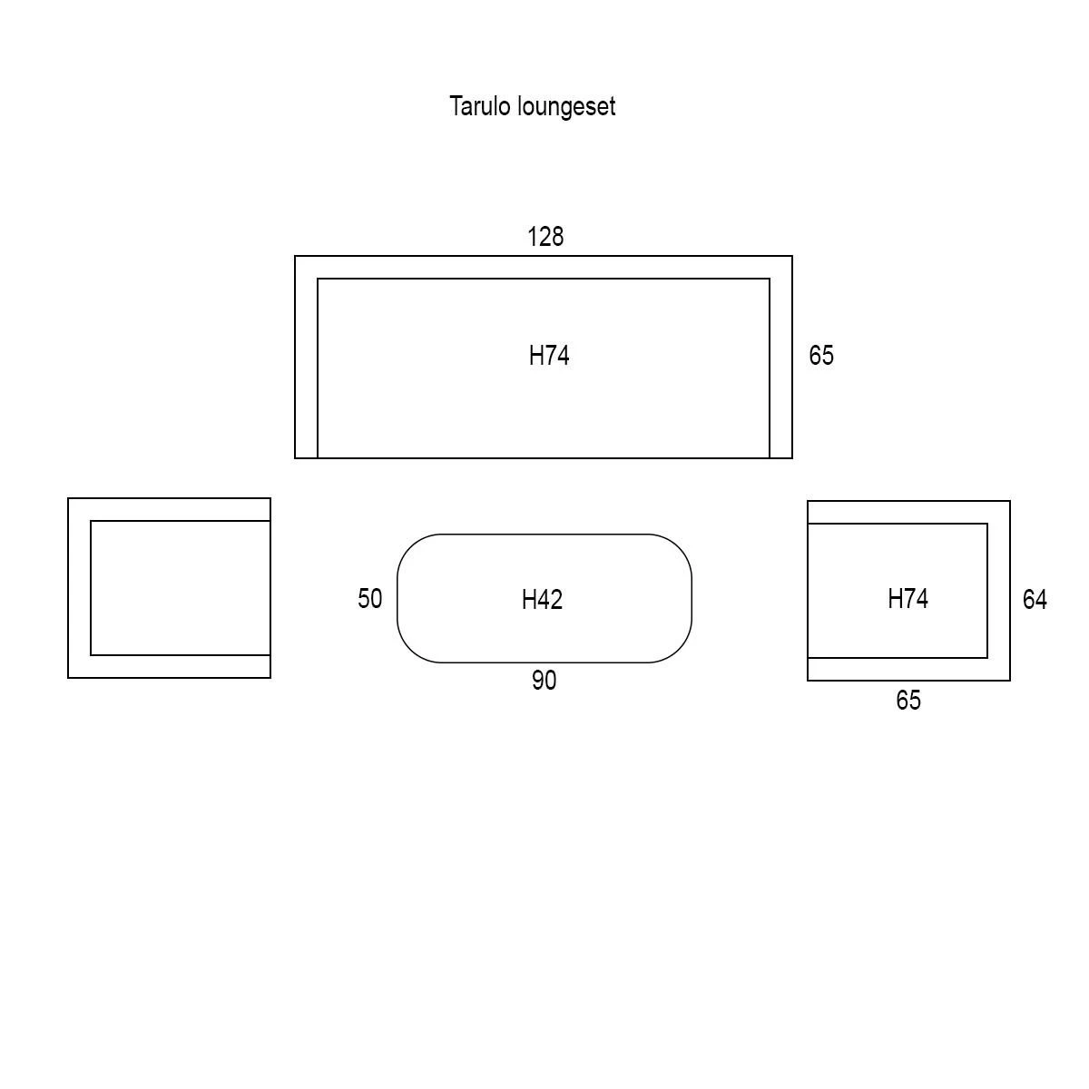 Garden Impressions Tarulo Loungeset 4-delig - Donker Grijs - Afbeelding 4