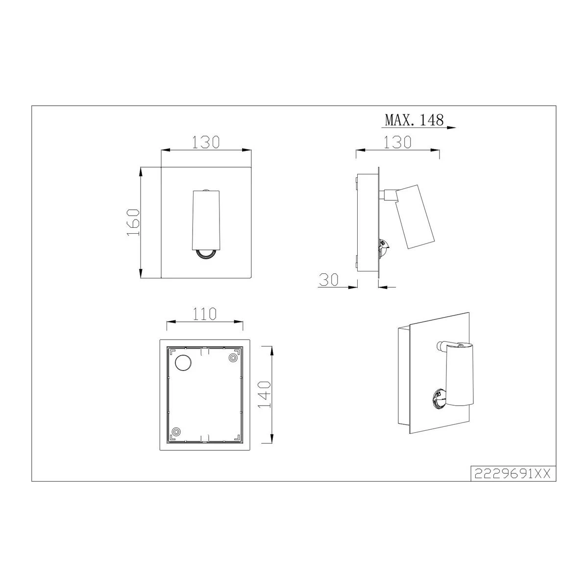 Trio Tunga Wandlamp Met Sensor - Afbeelding 10