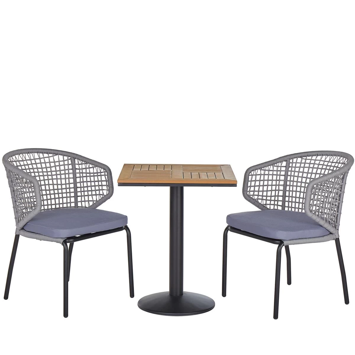 Beliani - PALMI - Bistroset Voor 2 - Grijs - Staal