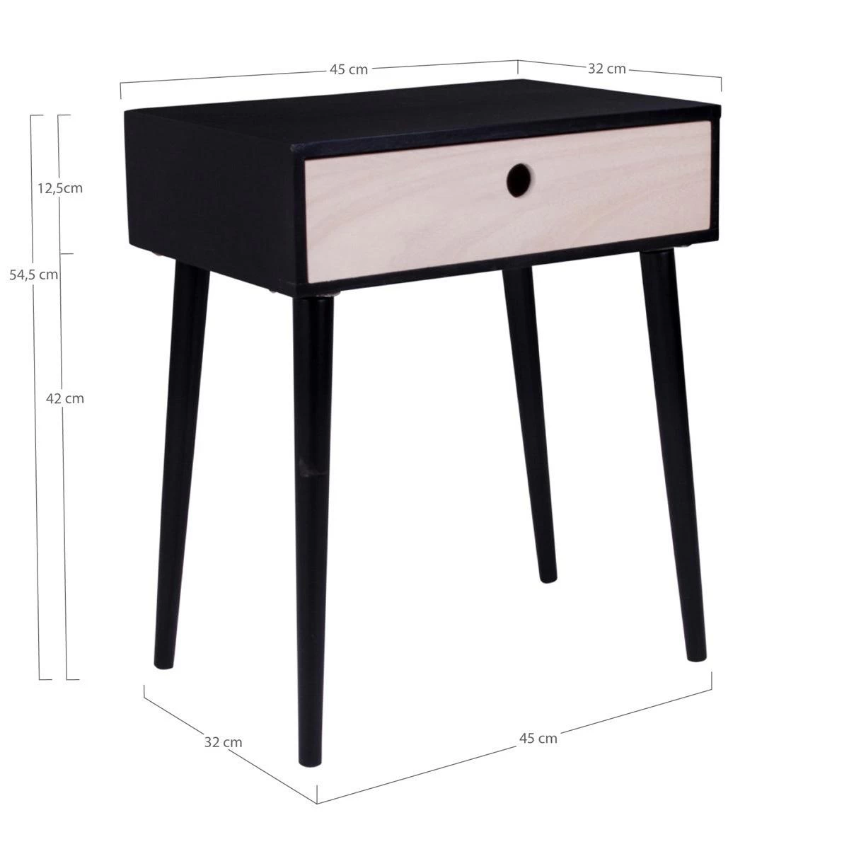 Artichok Elise Houten Nachtkastje Zwart - Afbeelding 3