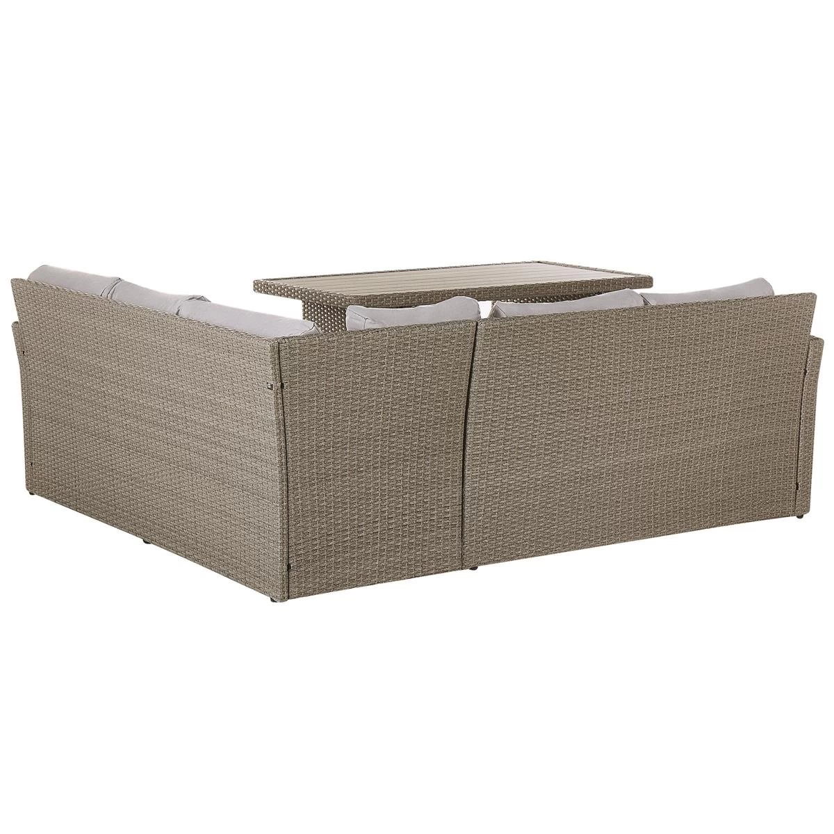 Beliani - BARDI - Loungeset Voor 5 - Natuurlijk - PE Rotan - Afbeelding 5