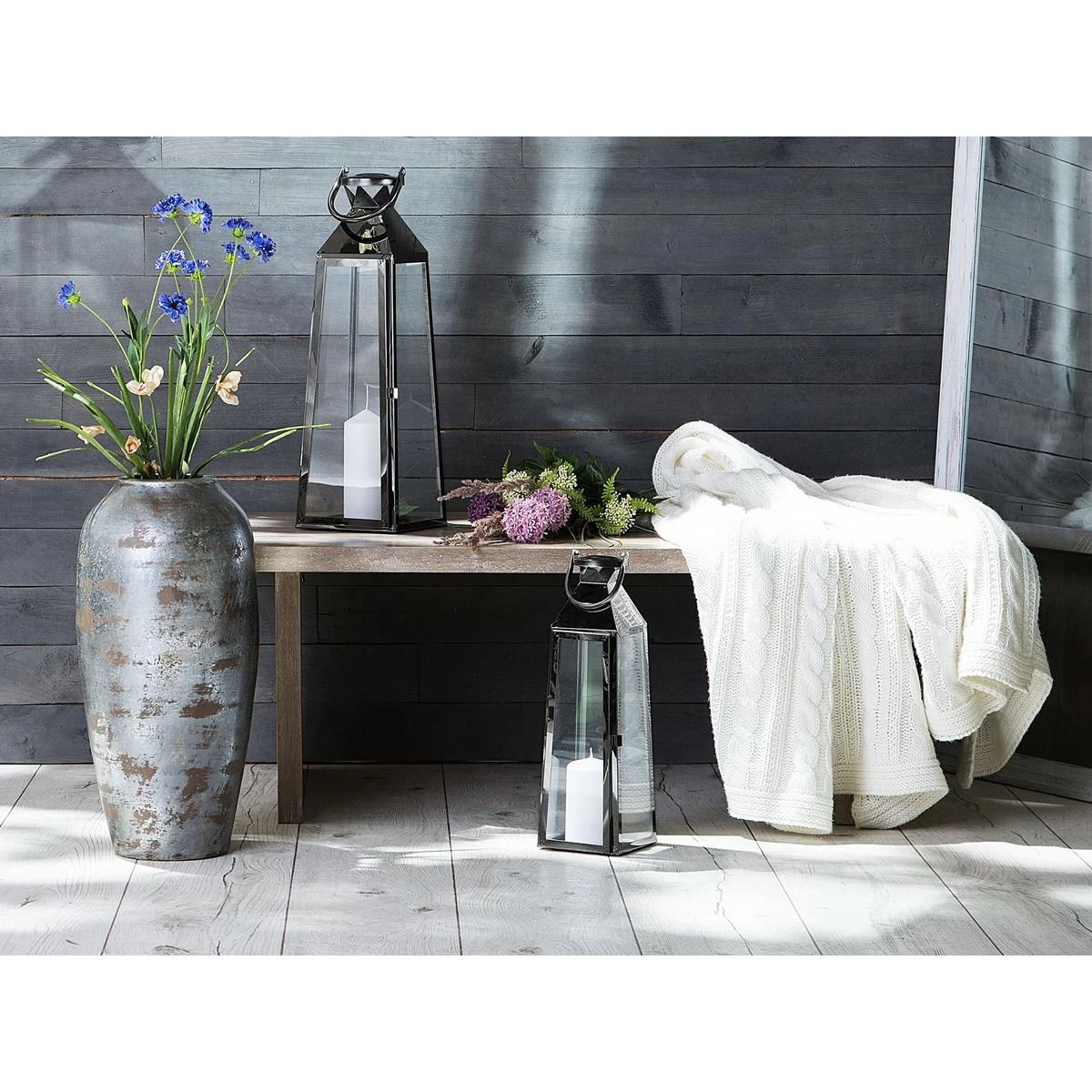 Beliani - CRETE - Lantaarn - Zwart - RVS - Afbeelding 2