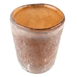 Clayre & Eef Theelichthouder Ø 7x10 Cm Bruin Glas Waxinelichthouder