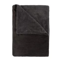 Mistral Home - Plaid-Polyester-Corduroy Sherpa-150x200 Cm-Zwart