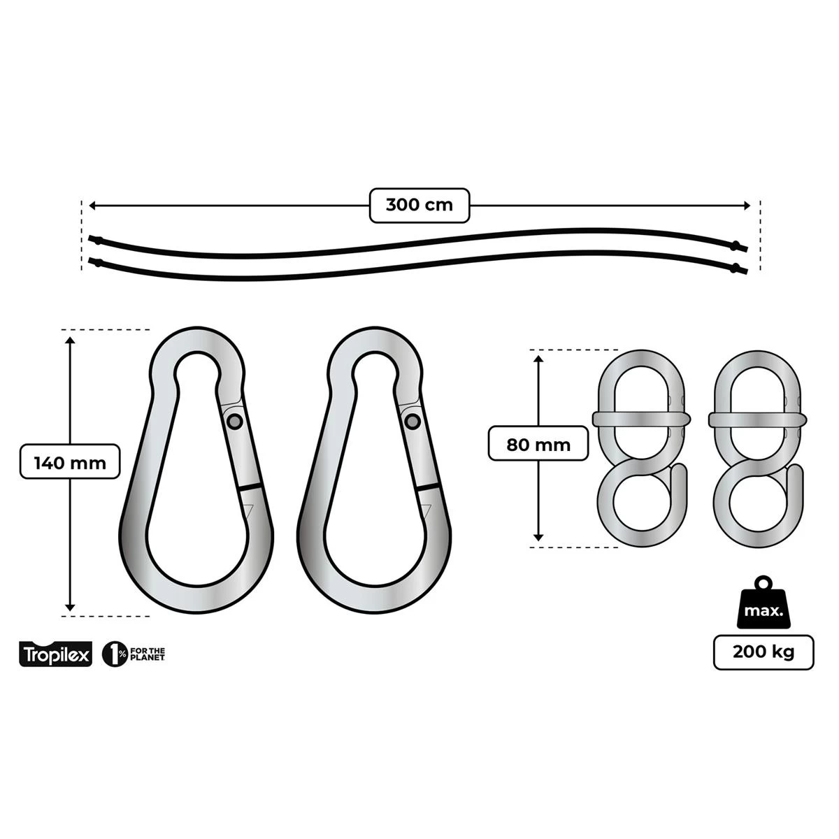 Tropilex® Hangmatbevestiging Simple White Wit | Ecru - Afbeelding 6