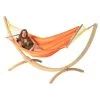 Tropilex® Hangmat Met Standaard Eénpersoons Wood & Relax Orange Oranje