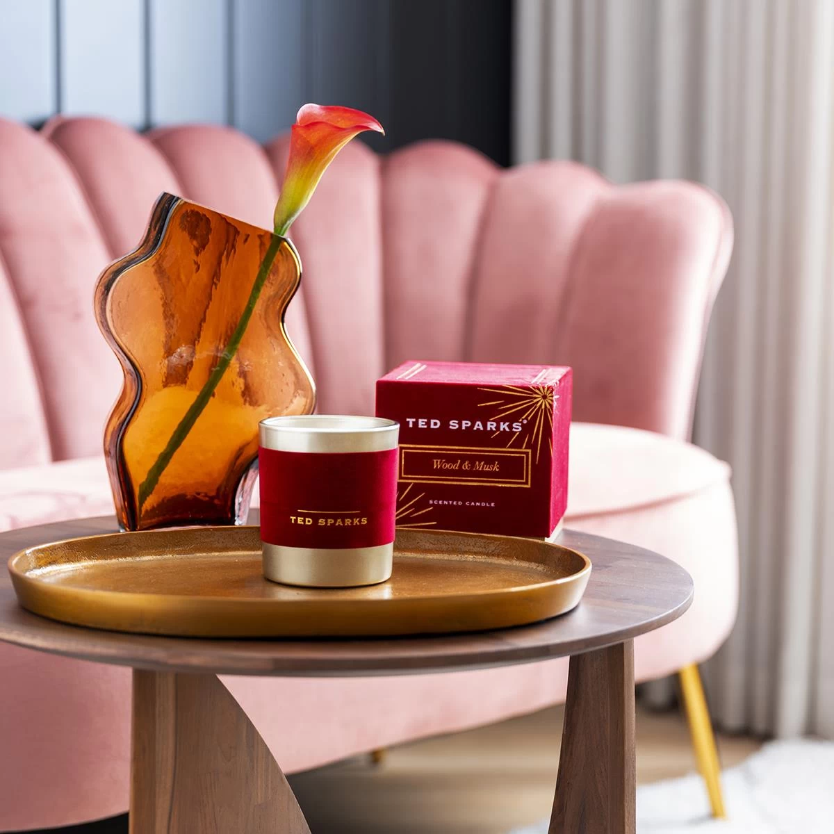 Ted Sparks - Velvet Collection - Geurkaars Demi - Wood & Musk - Afbeelding 2