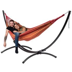 Tropilex® Hangmat Met Standaard Tweepersoons Arc & Chill Happy Oranje