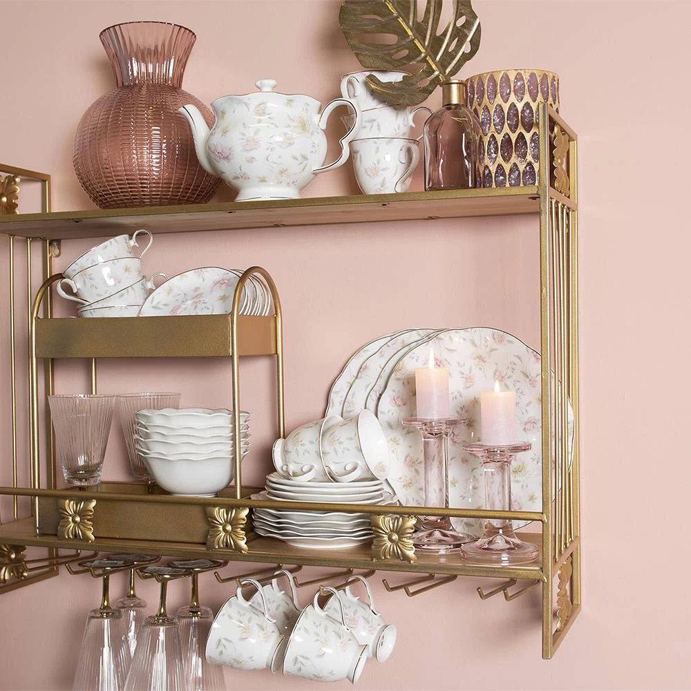 Clayre & Eef Theelichthouder Ø 11x15 Cm Paars Glas Rond - Afbeelding 3